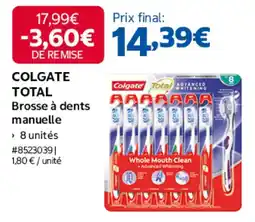 Costco COLGATE TOTAL Brosse à dents manuelle offre