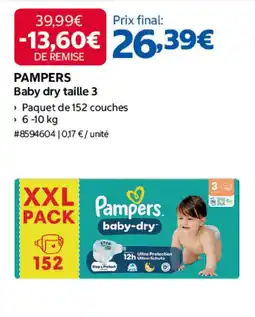 Costco Pampers baby dry taille 3 offre