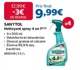 Costco SANYTOL Nettoyant spray 4 en 1 offre
