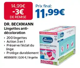 Costco DR. BECKMANN Lingettes anti-décoloration offre