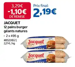 Costco Jacquet 12 pains burger géants natures offre