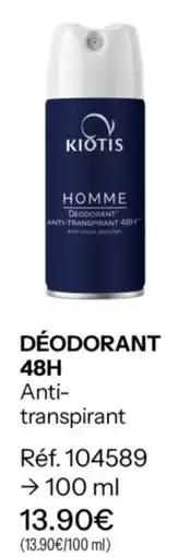 Stanhome Kiotis homme deodorant 48h offre