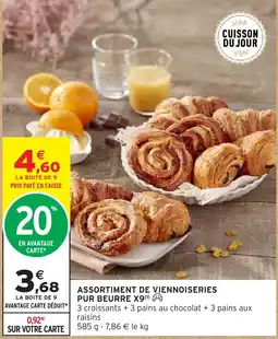 Intermarché Hyper Assortiment de viennoiseries pur beurre x9 offre