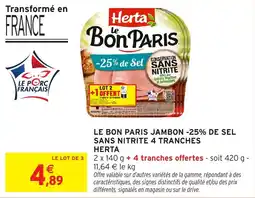 Intermarché Hyper Herta Le Bon Paris Jambon offre
