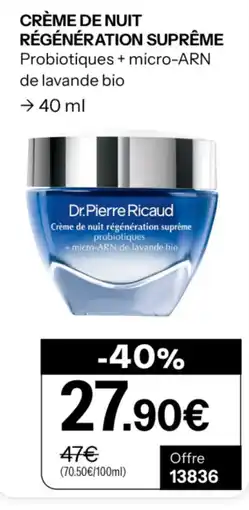 Stanhome Dr.Pierre Ricaud Crème de nuit régénération suprême offre
