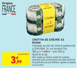 Intermarché Hyper RIANS Crottin de chèvre offre