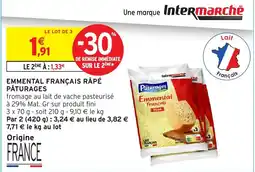 Intermarché Hyper Pâturages Emmental Français Râpé offre