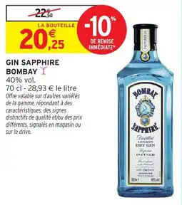 Intermarché Hyper BOMBAY GIN SAPPHIRE offre