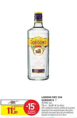 Intermarché Hyper GORDON'S LONDON DRY GIN offre