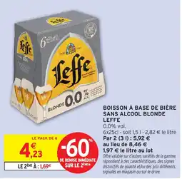 Intermarché Hyper Leffe Boisson à base de bière sans alcool blonde offre