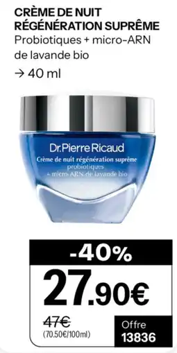 Stanhome Dr.Pierre Ricaud Crème de nuit régénération suprême offre