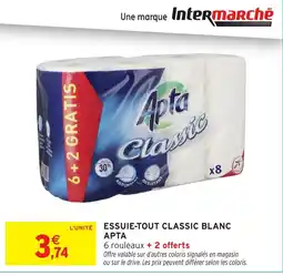 Intermarché Hyper Apta Essuie-tout Classic Blanc offre