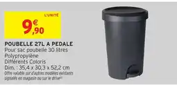 Intermarché Hyper POUBELLE 27L A PEDALE offre
