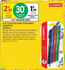 Intermarché Hyper STABILO STYLOS-FEUTRES POINTMAX offre