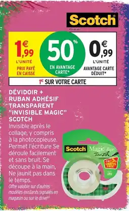 Intermarché Hyper Scotch Dévidoir + Ruban Adhésif Transparent offre