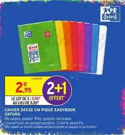 Intermarché Hyper Oxford CAHIER 24X32 CM PIQUE EASYBOOK offre