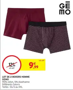 Intermarché Hyper GEMO BOXERS HOMME offre
