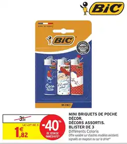 Intermarché Hyper BIC Mini briquets de poche décor offre