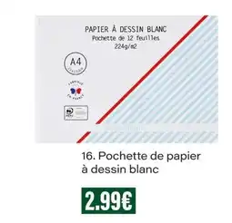 Monop' MONOPRIX PAPIER À DESSIN BLANC offre