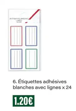 Monop' Étiquettes adhésives blanches avec lignes offre