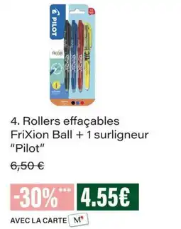 Monop' Pilot Rollers effaçables FriXion Ball + 1 surligneur offre
