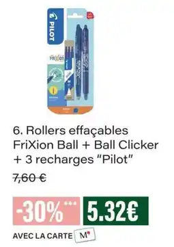 Monop' Pilot Rollers effaçables FriXion Ball + Ball Clicker offre