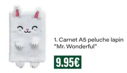 Monop' Mr. Wonderful Carnet A5 peluche lapin offre