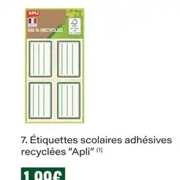 Monop' Apli Étiquettes scolaires adhésives offre