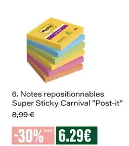 Monop' Post-it Notes repositionnables Super Sticky Carnival offre
