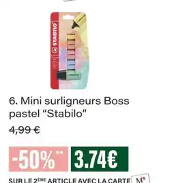 Monop' Stabilo Mini surligneurs Boss pastel offre