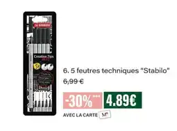 Monop' Stabilo 5 feutres techniques offre