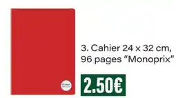 Monop' Monoprix Cahier 96 pages offre