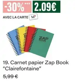 Monop' Clairefontaine Carnet papier Zap Book offre