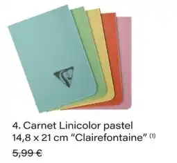 Monop' Clairefontaine Carnet Linicolor pastel offre