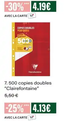 Monop' Clairefontaine copies doubles perforées offre