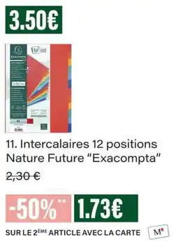 Monop' Exacompta Intercalaires 12 positions offre