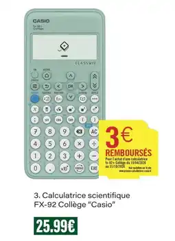 Monop' CASIO Calculatrice scientifique FX-92 Collège offre
