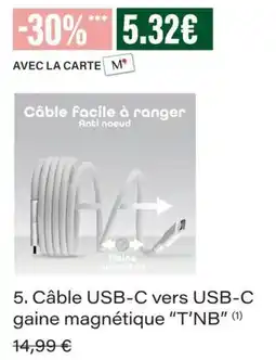 Monop' T'NB Câble USB-C vers USB-C offre