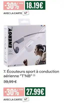 Monop' T'NB Écouteurs sport à conduction aérienne offre