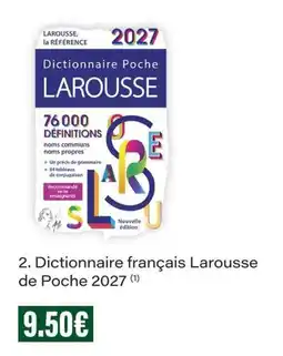 Monop' Larousse dictionnaire francais larousse de poche 2027 offre