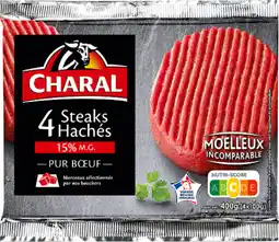 Auchan Supermarché Charal 4 steaks hachés pur bœuf charal offre