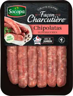 Auchan Supermarché Socopa 6 chipolatas façon charcutière socopa offre