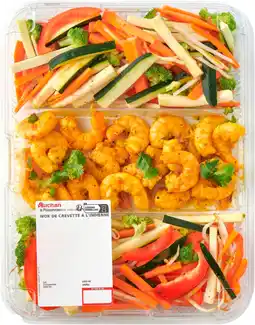 Auchan Sans marque wok de crevettes décortiquées marinées à l'indienne offre