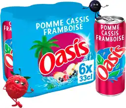 Auchan Oasis oasis pomme cassis framboise canettes offre