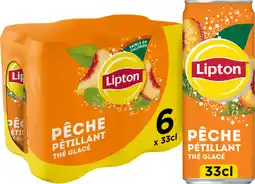 Auchan Lipton thé glacé petillant pêche canettes lipton offre
