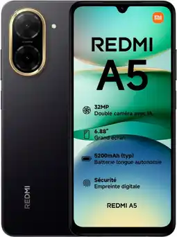 Auchan Xiaomi smartphone xiaomi redmi a5 4/128go noir offre