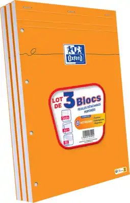 Auchan Oxford lot de 3 blocs note a4 oxford offre