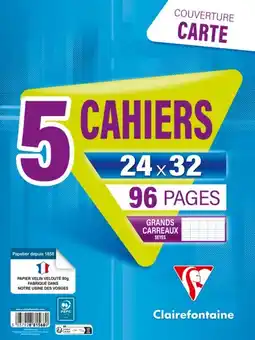 Auchan Clairefontaine lot de 5 cahiers carton 24x32 clairefontaine offre
