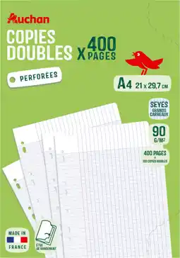 Auchan Auchan 400 pages de copies doubles perforées auchan offre
