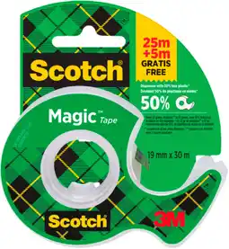 Auchan Scotch adhesif 25m + 5m + devidoir scotch offre